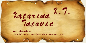 Katarina Tatović vizit kartica